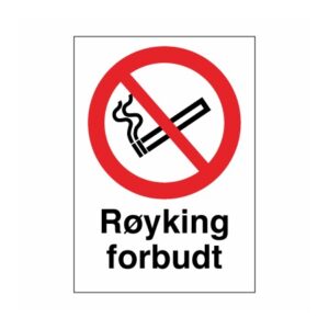 Skilt Royking Forbudt
